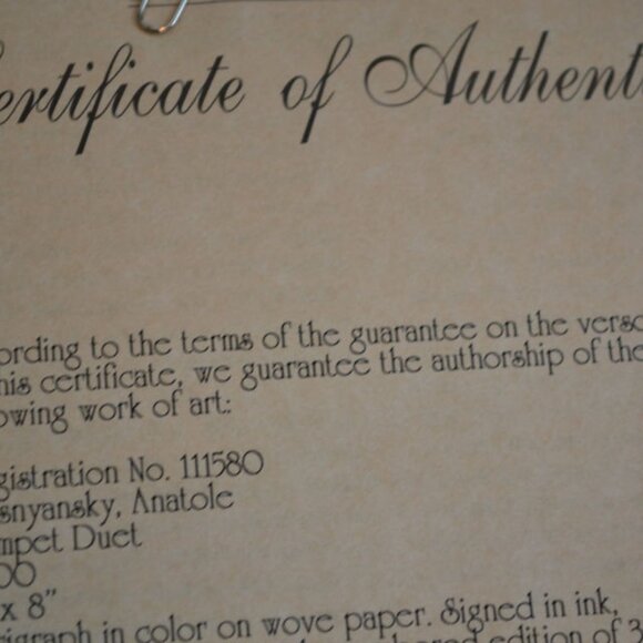 Anatole Krasnyansky Signed Serigraph Numbered 166/350 Framed and Matted Art 2000 - Picture 7 of 7